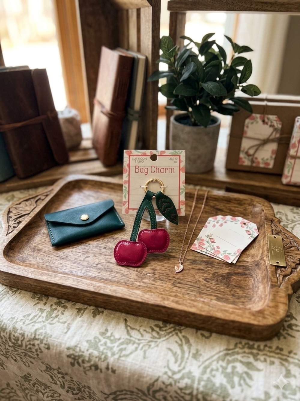 Cherry Bag Charm by Blue Moon Studio. NWT